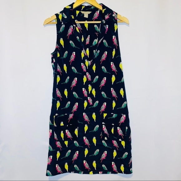 Banana Republic Bird Printed Multicolored Dress Size 2 - Picture 2 of 11